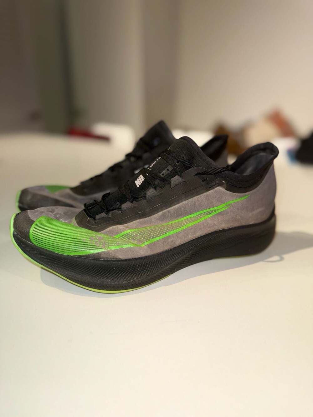 Nike Zoom Fly 3 Vaporweave Running Shoes Black Green